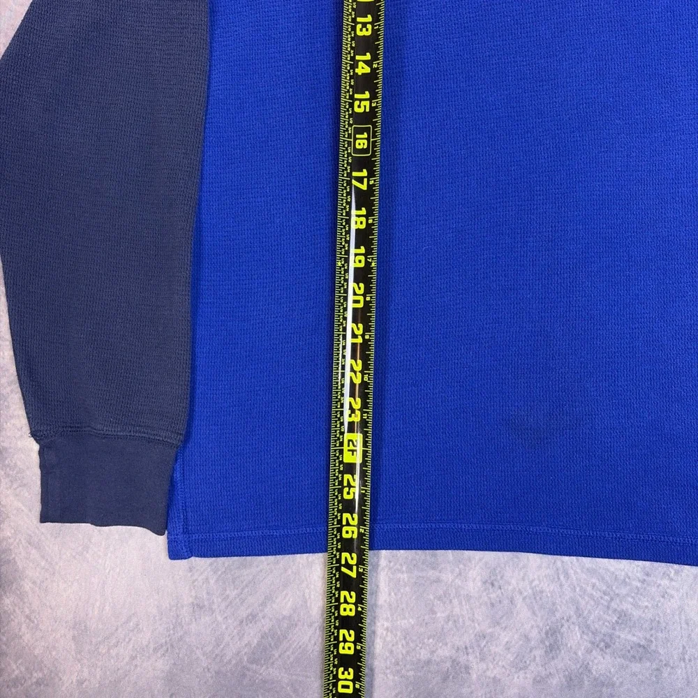 Polo Ralph Lauren Mens Waffle Knit Thermal Crest Logo Sleepwear Top Blue Large